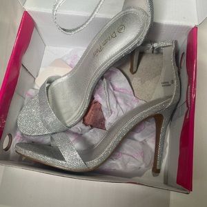 Silver heels size 8, good condition , worn only once